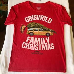 National Lampoon’s Men’s Short Sleeve t-shirt size L, Red, Christmas Vacation